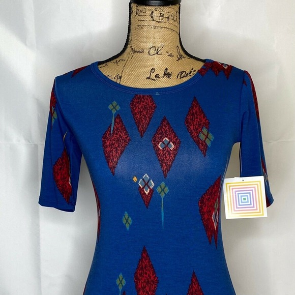 Women's Lularoe Julia Dress Size XXS 2XS Multi color Knee Length Stretch (1009) - Picture 3 of 10